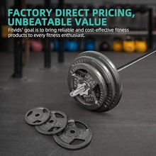 Load image into Gallery viewer, Fitvids Cast Iron 1" Standard Weight Plates Including 5FT Standard Barbell Bar & Star Locks, 95 Pounds Set