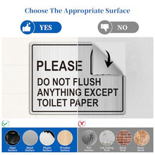 Load image into Gallery viewer, Do Not Flush Sign for Bathroom, Do Not Flush Anything Sign Stickers