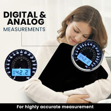 Load image into Gallery viewer, EILISON Highly Advance 2-in-1 Digital & Analog Weighing Scale for Body Weight-400lbs, 4 High Precison GX Sensor Accurate, Thick Tempered Glass, Extra Large Display (Black)