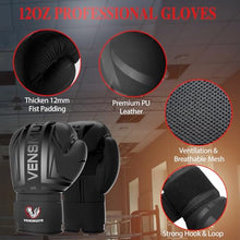 Load image into Gallery viewer, Vensmuste Punching Bag for Adults, 4FT Oxford Heavy Boxing Bag Set, Punching Bag with 12OZ Boxing Gloves, Chains, Hand Wraps, etc. Suitable for MMA Karate Kickboxing Boxing - Unfilled