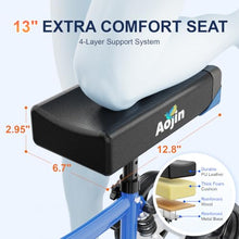 Load image into Gallery viewer, Aojin Knee Scooter for Adults for FootInjuries, 300lbs Capacity, All Terrain Foldable Knee Scooter Walker with Bag, 13" Wide Pu Seat, Compact Crutches Alternative (Blue)