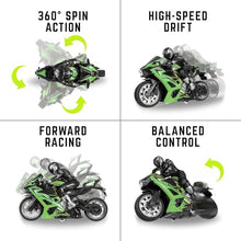 Load image into Gallery viewer, Liberty Imports 2.4G RC Remote Control Stunt Motorcycle with Riding Figure Racing Motorbike (Green)