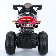 Load image into Gallery viewer, 3-Wheel Ride-On Toy Motorbike with Lighting Wheels, Music Player (Connect with Phone) and Hand Drive (RED)