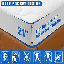 Load image into Gallery viewer, Waterproof Mattress Protector Twin Size, 6''-21'' Deep Pocket Fitted Quilted Mattress Pad Cover, Breathable, Hollow Cotton Alternative Filling Mattress Pad Cover, Twin Size