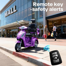 Load image into Gallery viewer, Super Large Electric 3 Wheel Mobility Scooters, Heavy Duty 800W Wheelchair Device, 25 Miles Long Range, All Terrain Mobility Scooter,Speed Adjust, Remote Key,Receive Ready to Ride (3 Wheel-Purple)