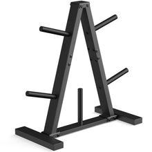 Load image into Gallery viewer, Weight Plate Rack, Weight Tree, 1-Inch Home Gym Storage Stand, Holds 300 lbs -Black