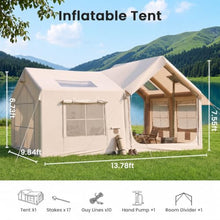 Load image into Gallery viewer, ABORON 8-10 Person Inflatable Camping Tent, 2-Room Glamping Tent with Pump