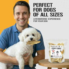 Load image into Gallery viewer, Dog Chits Cow Ears for Dogs – All Natural Cow Ear Dog Treats & Training Chews – High Protein, Low Fat – Thick Cut, Full-Sized – Dental Clean Crunch – Ideal for Medium & Large Dogs – Large, 10 Pk