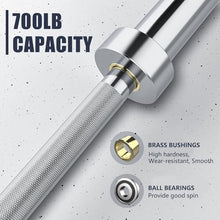Load image into Gallery viewer, TECHNOAGE 7FT Olympic Barbell, 40LB Olympic Weight Bar with 2-Inch Sleeves- Sliver