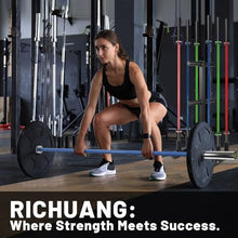 Load image into Gallery viewer, RICHUANG 7ft Olympic Barbell, Weightlifting 28mm 45lb - 500/700/1000lbs Capacity (Silver-Blue-500LBS)