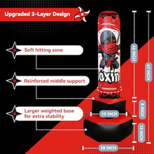 Load image into Gallery viewer, COMMOUDS 67inch Punching Bag for Kids, Inflatable Kids Boxing Set with Gloves, Fast Rebound Punching Bag for Practicing Karate, Taekwondo, MMA, Christmas/Birthday Gift for Boys Girls, Ages 6-14 (Red)