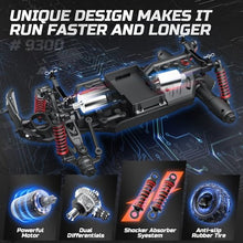 Load image into Gallery viewer, DEERC 9300E Remote Control Car High Speed RC Cars for Kids Adults 1:16 Scale 40 KM/H 4WD Off Road Monster Trucks