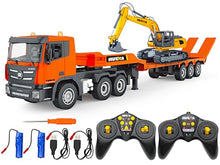 Load image into Gallery viewer, 2-Set Alloy RC Truck Crawler Excavator 1/24, 9CH Semi-Trailer, 6CH Track Construction Engine Vehicle