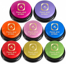 Load image into Gallery viewer, Paws and Smiles Dog Buttons for Communication, 8-Pack Recordable Talking Buttons for Dogs & Cats, 30-Second Voice Dog Training Buttons Starter Set Pet Communication Buzzer Gift