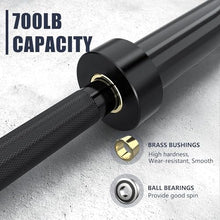 Load image into Gallery viewer, TECHNOAGE 7FT Olympic Barbell, 40LB Olympic Weight Bar with 2-Inch Sleeves-Black
