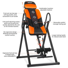 Load image into Gallery viewer, Teclor Inversion Table,Advanced Heat and Massage Function,Strength Training Inversion Table for Back Pain Relief,Heavy Duty Inversion Table 350 lbs Capacity with Wider and Thickened Backrest