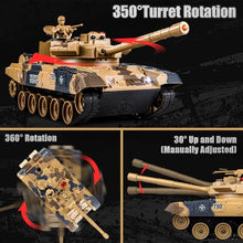 Load image into Gallery viewer, 1/24 Remote Control Tank, 2.4Ghz Russian T-90 RC Tank & 330° Turret Rotation