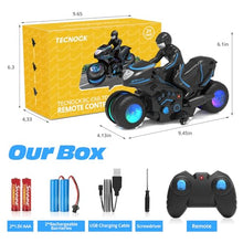 Load image into Gallery viewer, Tecnock RC Motorcycle, Remote Control Motorcycle with LED Lights, RC Car Dirt Bike Toy,