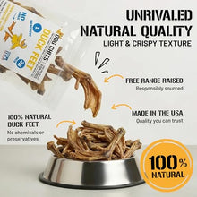 Load image into Gallery viewer, Dog Chits Duck Feet for Dogs - 100% All-Natural, Healthy Duck Treats for Dogs - No Additives or Preservatives - Dehydrated & Digestible - Suitable for Large and Small Breeds - Nails Removed - 28 Pack