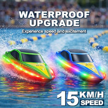 Load image into Gallery viewer, RC Boat 2 Pack Remote Control Boats with 7-Mode Colorful LED Lights, 10 Inch RC Boats