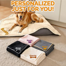 Load image into Gallery viewer, Embroidered Dog Blanket with Name, Personalized Pet Blankets for Dog for Bed Car Couch, Custom Waterproof Dog Blanket Soft & Comfortable for Small, Medium & Large Pet, Best Gift for Dog Lovers- Cream