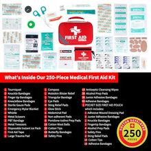 Load image into Gallery viewer, Protect Life First Aid Kit for Home & Business, 250 Pcs - Emergency Medical Kit for Camping & Hiking