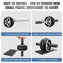 Load image into Gallery viewer, Ab Roller Wheel, 10-In-1 Ab Exercise Wheels Kit with Resistance Bands, Knee Mat, Jump Rope, Push-Up Bar (Black)