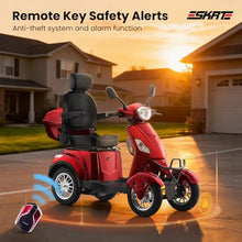 Load image into Gallery viewer, Super Large Electric 4 Wheel Mobility Scooters, Heavy Duty 800W Wheelchair Device, 25 Miles Long Range, All Terrain Mobility Scooter,Speed Adjust, Remote Key,Receive Ready to Ride (Red)