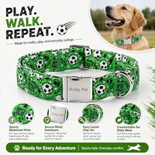 Load image into Gallery viewer, ARING PET Boy Dog Collar for Puppy Small Medium Large Dogs-Green Soccer L