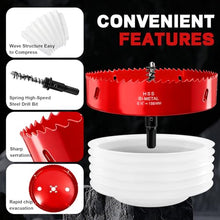 Load image into Gallery viewer, Doaho 6 1/4 Inch Hole Saw for Recessed Lights with Dust Bowl,Bi-Metal Construction 6.25 in (159mm) Hole Saw for LED Recessed Lighting,Wood and Plastic