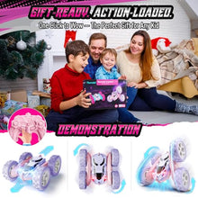 Load image into Gallery viewer, Hamdol Remote Control Car for Girls, Double-Sided Color Design Stunt RC Vehicle