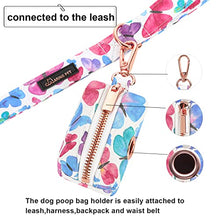 Load image into Gallery viewer, ARING PET Dog Waste Bag Dispenser, Cotton Doggy Poop Bags Holders Attach to Any Leashes, Portable Washable Butterfly Pattern Pet Waste Pouch Dispenser with Metal Zipper