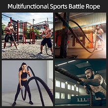 Load image into Gallery viewer, Max4out Battle Ropes 1.5 inch 30 ft - Polyester Workout Rope Heavy for Home Body Workouts Building Muscle, Gray Black