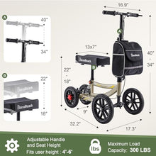 Load image into Gallery viewer, BlessReach Knee Scooter Walker for Adults Foot Injuries Ankle Surgery, Knee Scooters for Adult, Foldable Steerable with Dual Handbrake, Height Adjustable Handle & Knee Pad, 300 lbs Capacity,Champagne