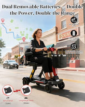 Load image into Gallery viewer, Ecomobi Light Weight Mobility Scooter for Seniors & Adults, 12–30 Mile Range, Foldable Airline Approved Portable 4 Wheel Motorized Scooter with Removable Lithium Battery, 300 lb Capacity, Ultra Red