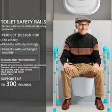 Load image into Gallery viewer, Lianjindun Toilet Safety Rails, Adjustable Toilet Frame for Elderly, Seniors, Handicap & Disabled, Foldable Handicap Toilet Handles Fit Any Toilets(Peacock Blue)