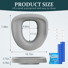 Load image into Gallery viewer, ZXMOBY Comfort Toilet Seat Riser, Ergonomic Slope Design for Easier Sit-to-Stand, No-Tool Portable Aid for Seniors, Post-Surgery, Bariatric, Fits Standard/Elongated Toilets, with Cleaning Tablets