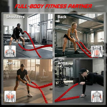 Load image into Gallery viewer, Battle Rope for Home Gym Workout - 1.5 Inch 30ft Heavy Weighted Training Exercise Ropes Fitness Equipment with Sleeve and Anchor Strap Kit for Outdoor Working Out - Red