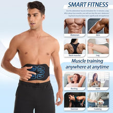 Load image into Gallery viewer, IGAVCPM ABS Stimulator Muscle Toner - FDA Cleared - Abdominal Training Belt Portable Sport Exercise Workout Equipment Home Office (Black Blue)