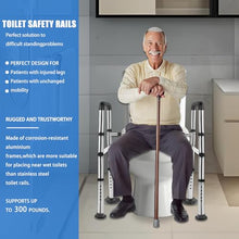 Load image into Gallery viewer, Toilet Safety Rails, Adjustable Toilet Safety Frame & Rails, Toilet Safety Rail for Elderly Adults