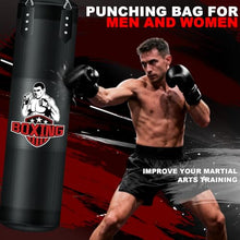 Load image into Gallery viewer, Punching Bag for Adults, 4FT Oxford Heavy Boxing Bag with Chains and Hand Wraps, Boxing Equipment for MMA Karate Kickboxing, Unfilled