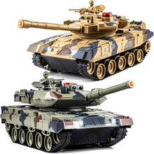 Load image into Gallery viewer, Supdex 1/24 RC Battle Tank Set, Remote Control Russian T90 and German Leopard II Tank Model That Shoots