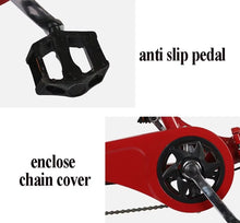 Load image into Gallery viewer, Folding Elderly Tricycle, Adult Rickshaw Pedal Tricycle, Leisure Vehicle,16inch Tandem Trike with Rear Seat (Black 16 in)