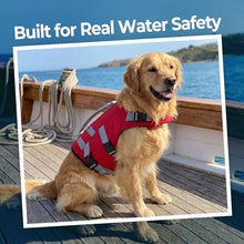 Load image into Gallery viewer, LeLePet Dog Life Jacket, High Flotation Swim Vest for Dogs L Red