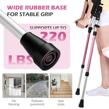 Load image into Gallery viewer, Dyna-Living Ergonomic Forearm Crutches for Adults - Lightweight Aluminum Crutches with Adjustable Elbow Elastic Band