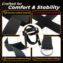 Load image into Gallery viewer, Leather Neck Harness for Weight Lifting – Adjustable Head Strap with Heavy-Duty Steel Chain & Microfiber Padding – Neck Exerciser for Bodybuilding, Boxers & Gym Workout (Black)