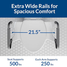 Load image into Gallery viewer, Bemis Assist Toilet Seat with Built-in Support Handles, Hinges Never Loosen, Fits Round and Elongated