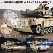 Load image into Gallery viewer, Supdex 1/18 M1A2 Abrams RC Tank, 2.4G Remote Control Tank That Shoot BBS with Smoke, Sound and Lights