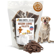 Load image into Gallery viewer, Dog Chits Bison Lung Fillets for Dogs – All-Natural, High Protein Single Ingredient Dog Treats Bison Lung Dog Treats – Grain-Free, Low-Fat – Safe with Sensitive Stomachs – 6 oz