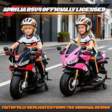 Load image into Gallery viewer, Eletric Ride on Motorcycle for Boys 3-6, Brushless Motor,Kids Electirc Bikes,Aprilia Licensed